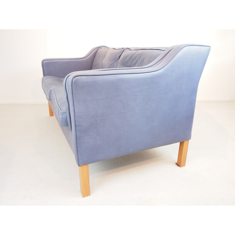 Blue leather sofa by Georg Thams - 1980s