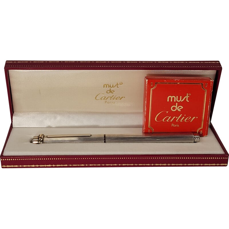 Vintage sterling silver fountain pen for Cartier, France 1990