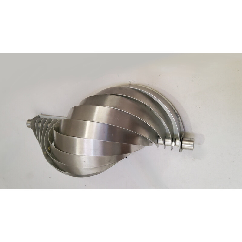 Pair of vintage spiral wall lamp in aluminum blades, 1970