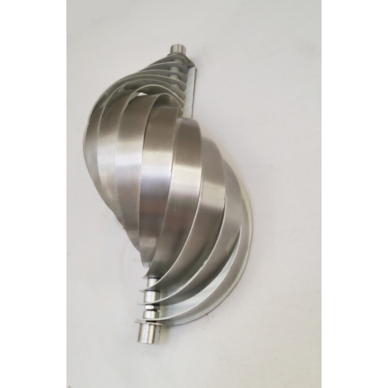 Pair of vintage spiral wall lamp in aluminum blades, 1970