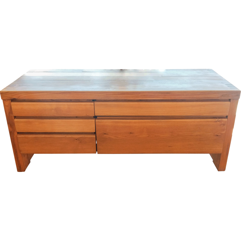 Dresser bass five drawers R14A by Pierre Chapo - 1960s