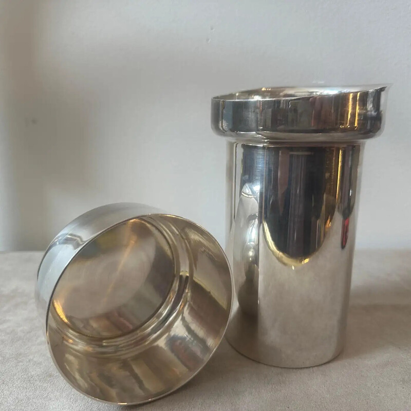 Vintage silver plated cocktail shaker by Lino Sabattini for Sabattini Argenteria, Italy 1980