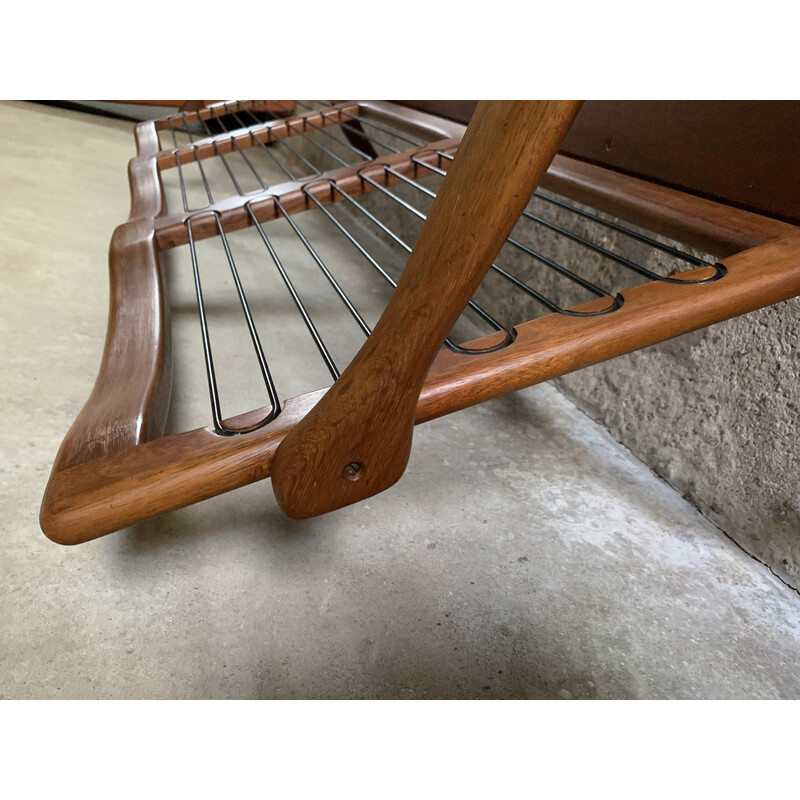 Vintage 3-seater sofa "De Knoop" in solid teak wood by De Ster Gelderland, Netherlands 1960