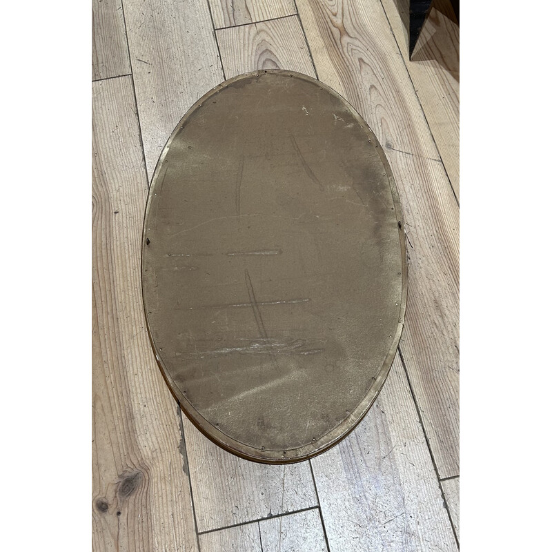 Miroir vintage ovale cadre en bois doré