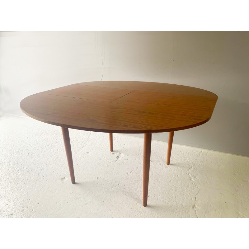 Vintage extendable Formica and beech dining table by Chaim Schreiber for Schreiber Furniture, 1960