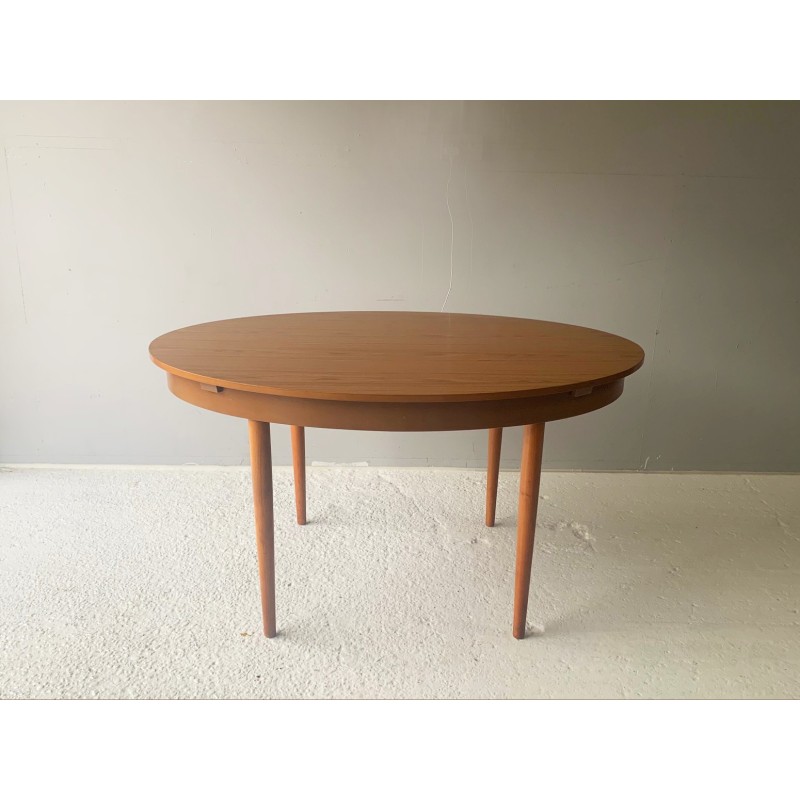 Table à repas vintage à rallonge en formica et hêtre par Chaim Schreiber pour Schreiber Furniture, 1960