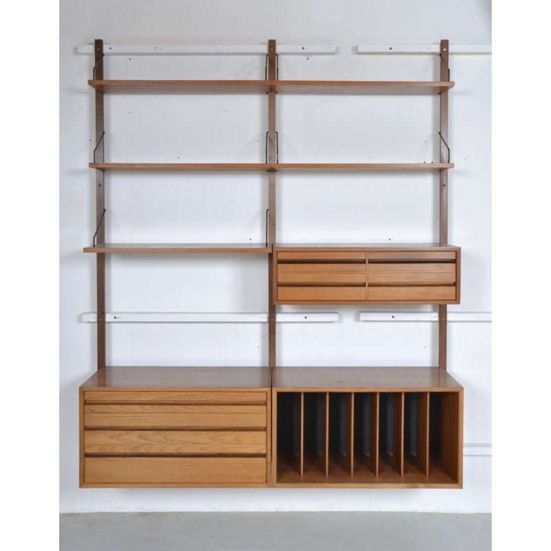 Vintage 2-bay teak wall unit by Poul Cadovius, 1960