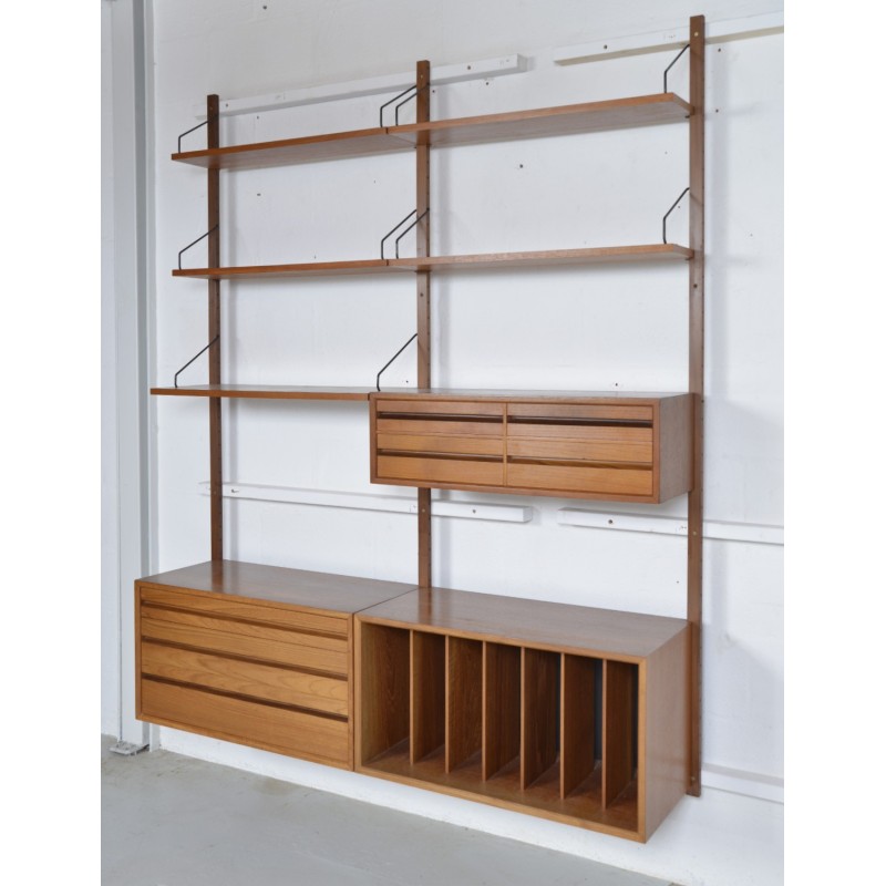 Vintage 2-bay teak wall unit by Poul Cadovius, 1960