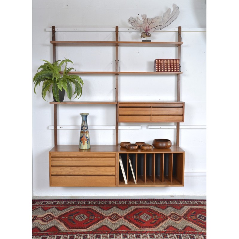 Vintage 2-bay teak wall unit by Poul Cadovius, 1960