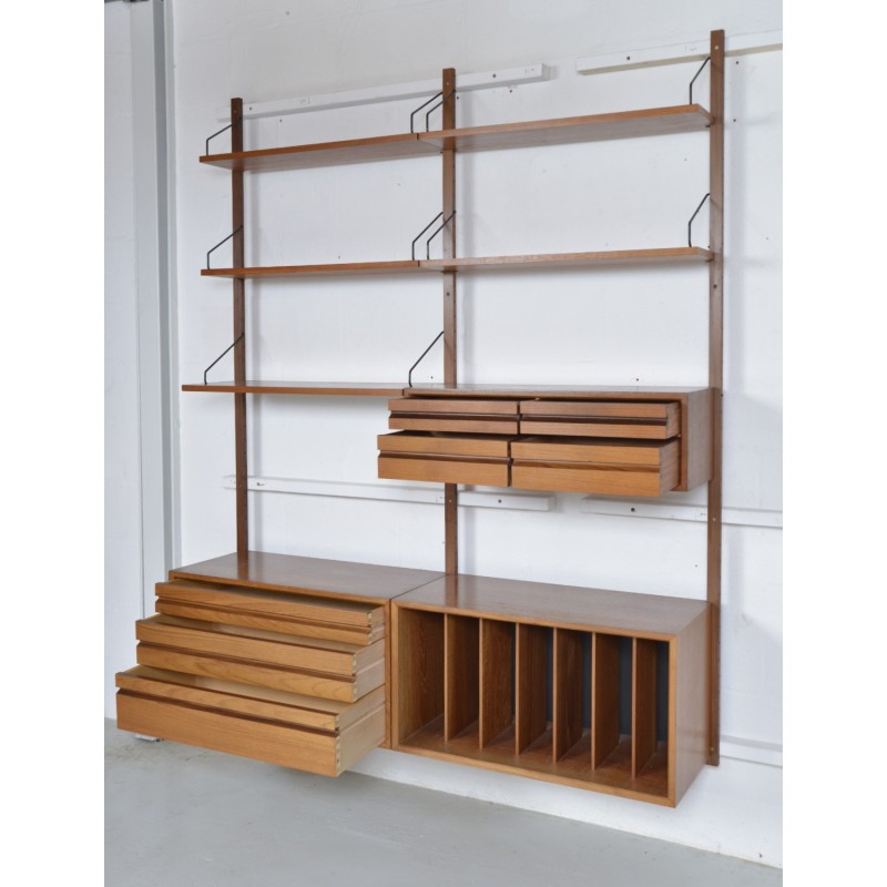 Vintage 2-bay teak wall unit by Poul Cadovius, 1960