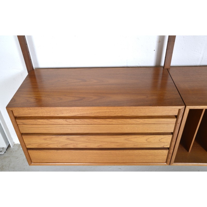 Vintage 2-bay teak wall unit by Poul Cadovius, 1960