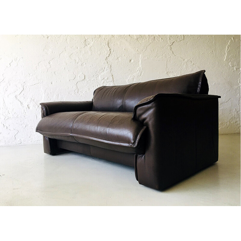 Vintage 2-Sitzer-Sofa aus Büffelleder für Leolux, 1970