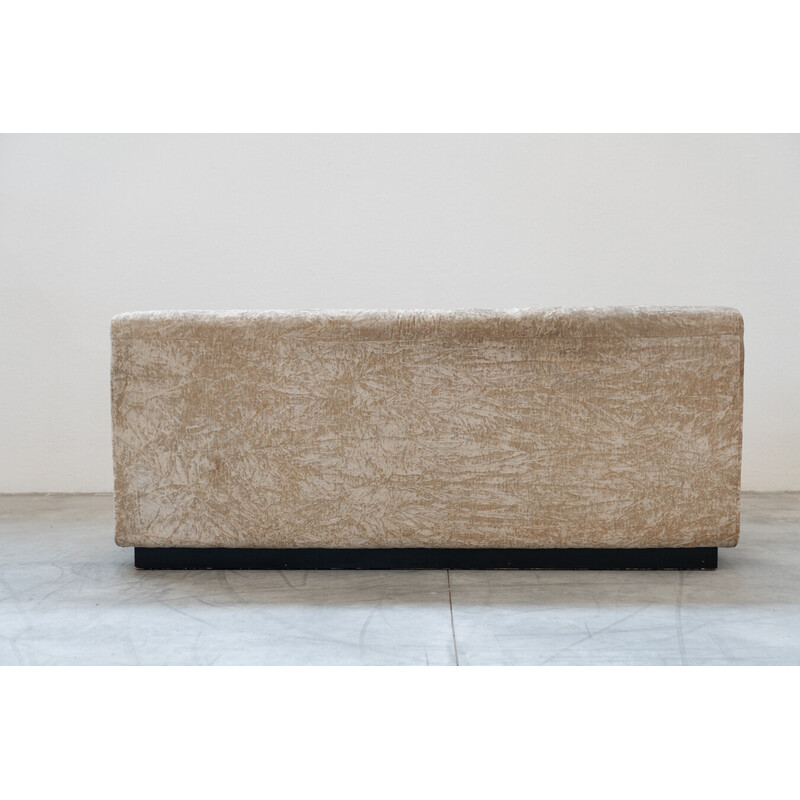 Vintage 3-seater modular sofa in polyurethane and plywood, Italy 1970