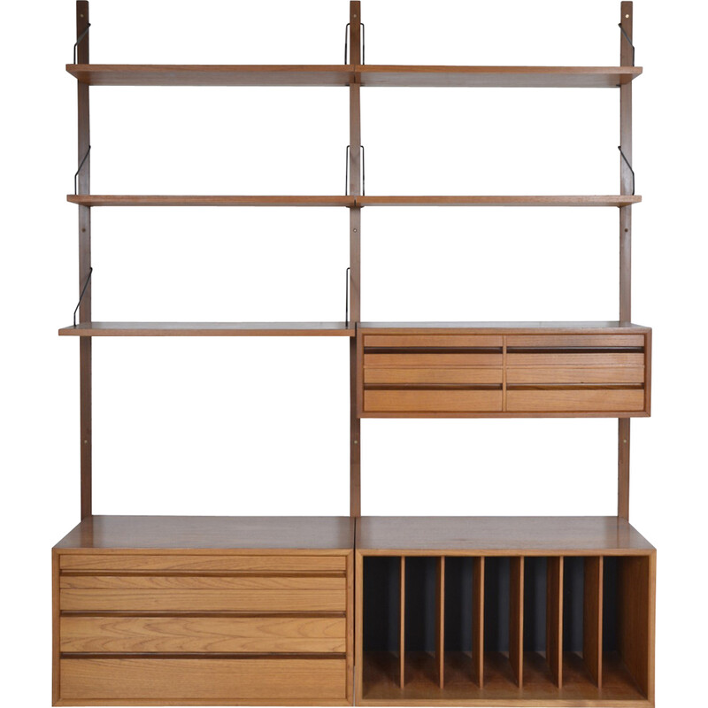 Mueble alto vintage de teca con 2 estantes, Poul Cadovius, 1960