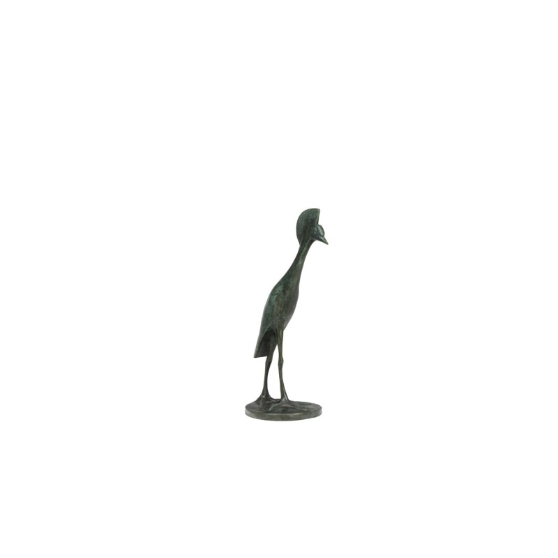 Sculpture vintage « Grue Couronnée en marche » en bronze par François Pompon pour Atelier Valsuani, 2006