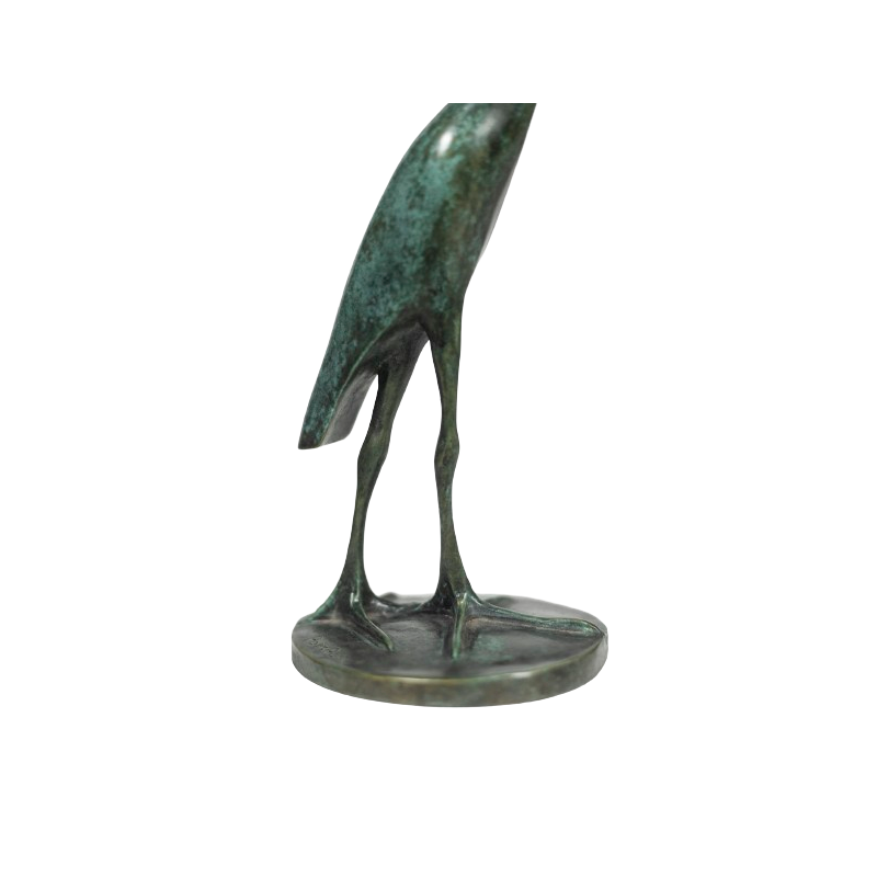Vintage bronzen sculptuur van de "Marching Crowned Crane" door François Pompon voor Atelier Valsuani, 2006