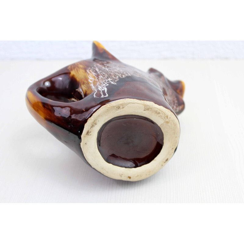 Vintage zoomorphic pitcher in the shape of a ceramic "wild boar", 1970