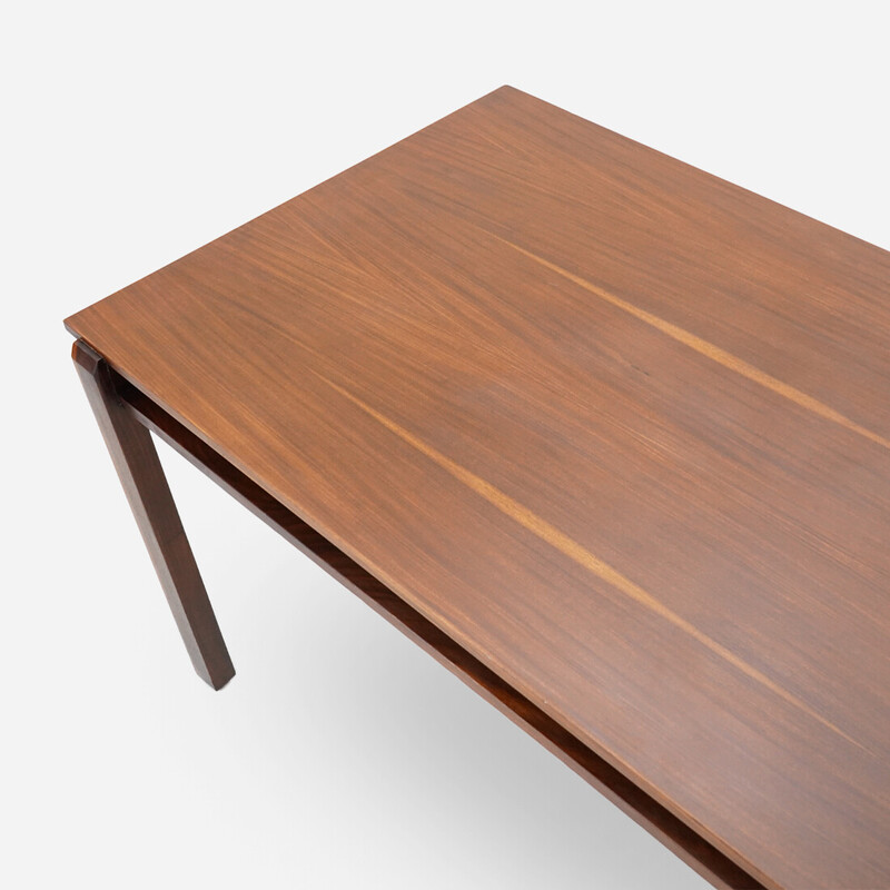 Table vintage rectangulaire en bois plaqué, Italie 1960