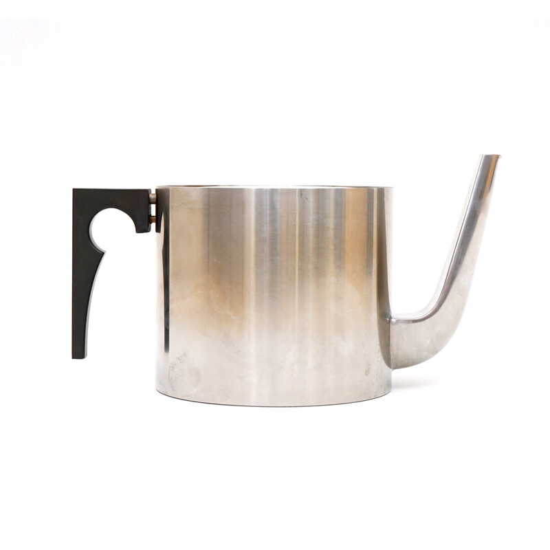 Vintage stainless steel and black bakelite teapot by Arne Jacobsen for Stelton, Denmark 1960