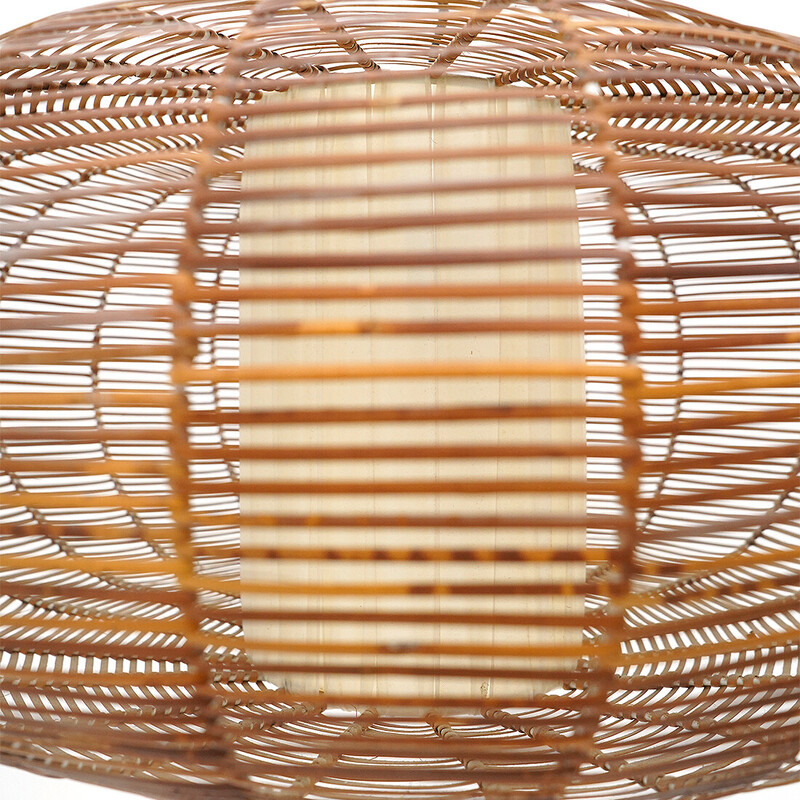 Vintage rattan chandelier, Italy 1950