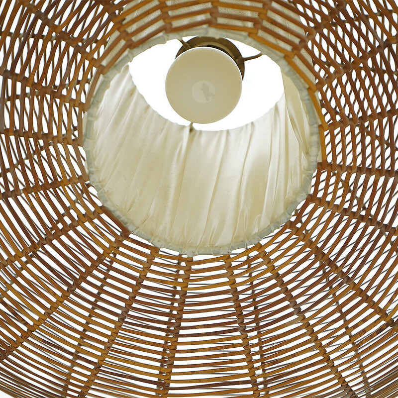 Vintage rattan chandelier, Italy 1950