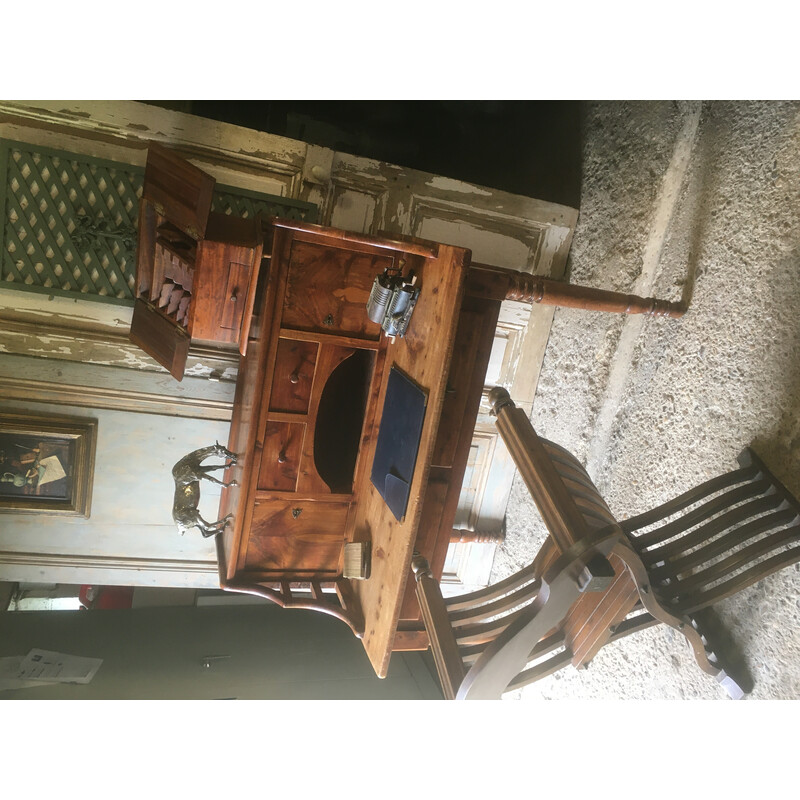 Vintage pitch pine tiered desk