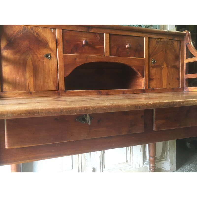 Vintage pitch pine tiered desk