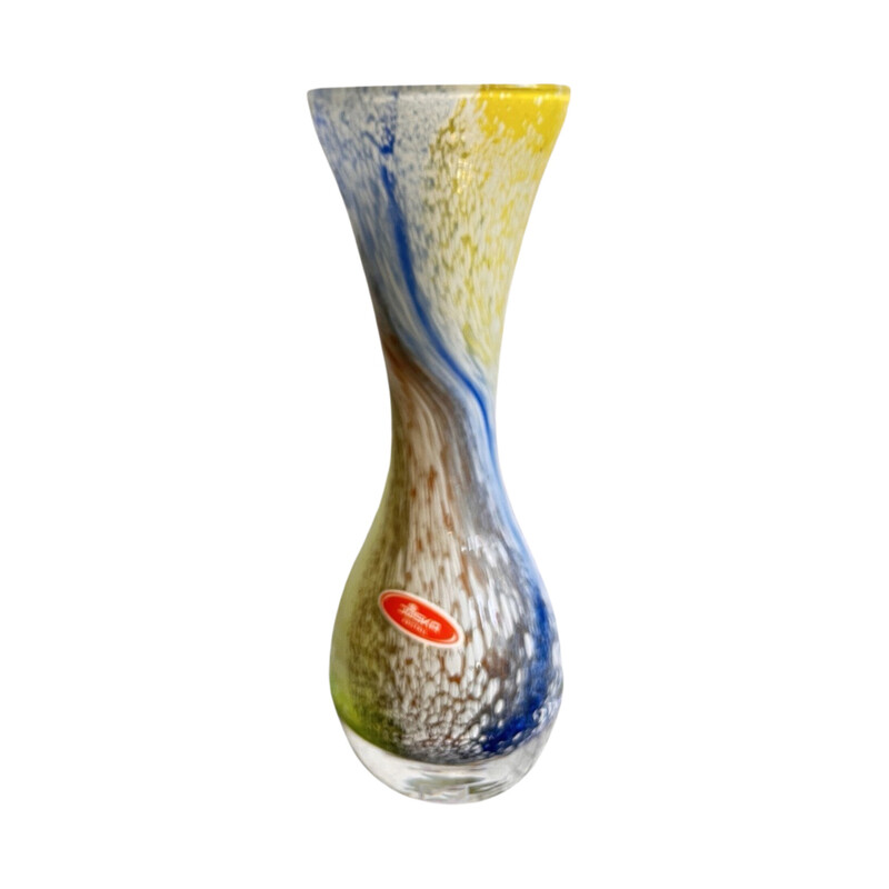 Vintage glass vase for Josh Kristall Mundgeblasen, Germany 1970