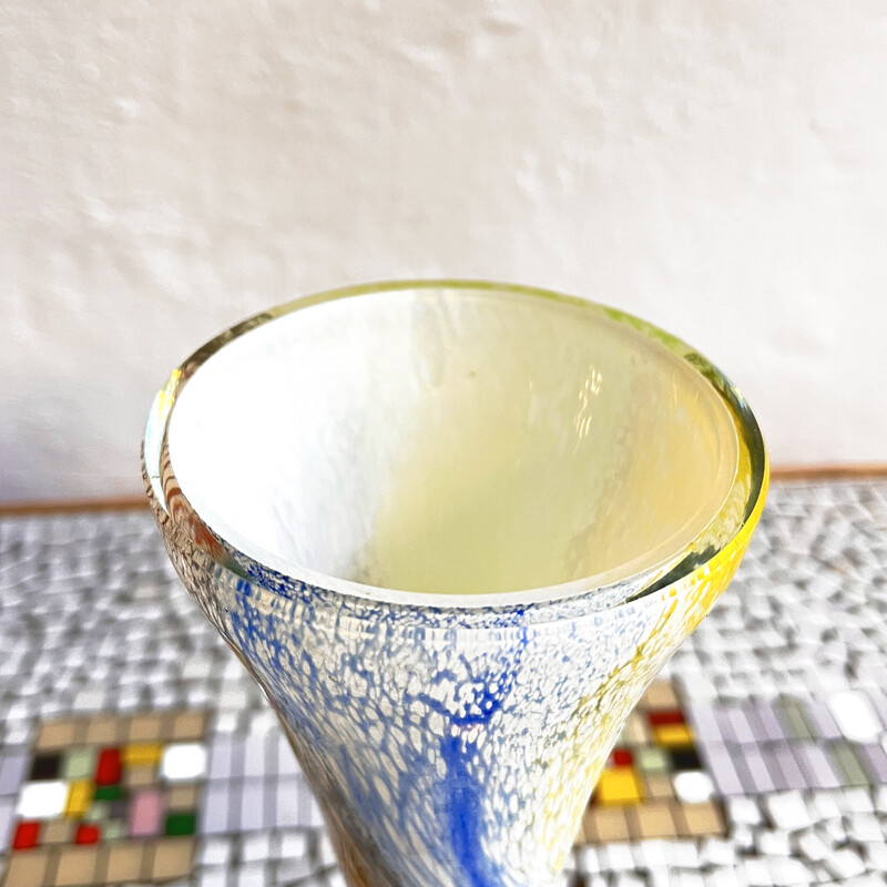 Vase vintage en verre pour Josh Kristall Mundgeblasen, Allemagne 1970