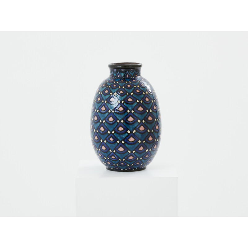 Vintage Art Deco glazed ceramic vase by Paul Jacquet, France 1930