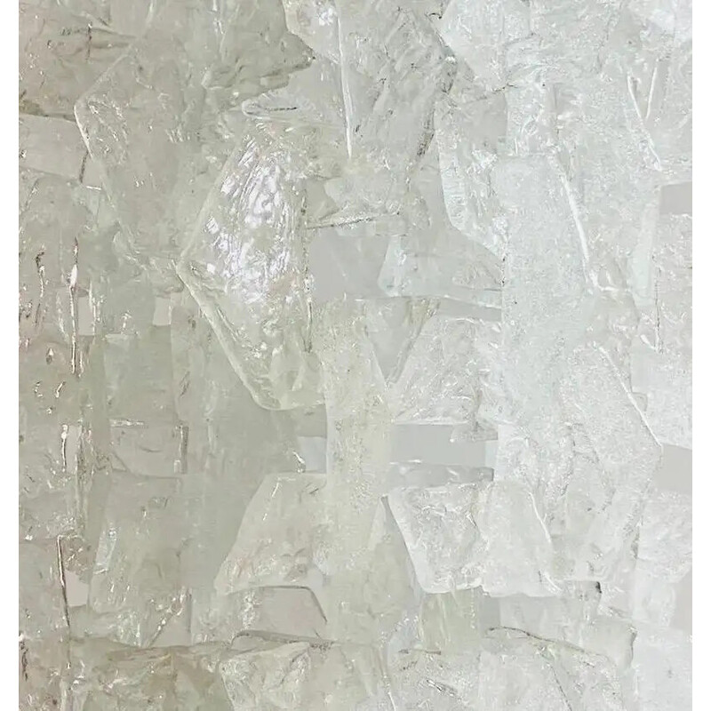 Araña vintage en cascada de cristal de Murano blanco para Mazzega, Italia 1970