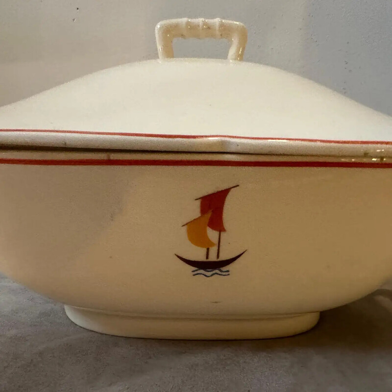 Vintage Art Deco ceramic tureen by Gio Ponti for S.C. Richard, 1935