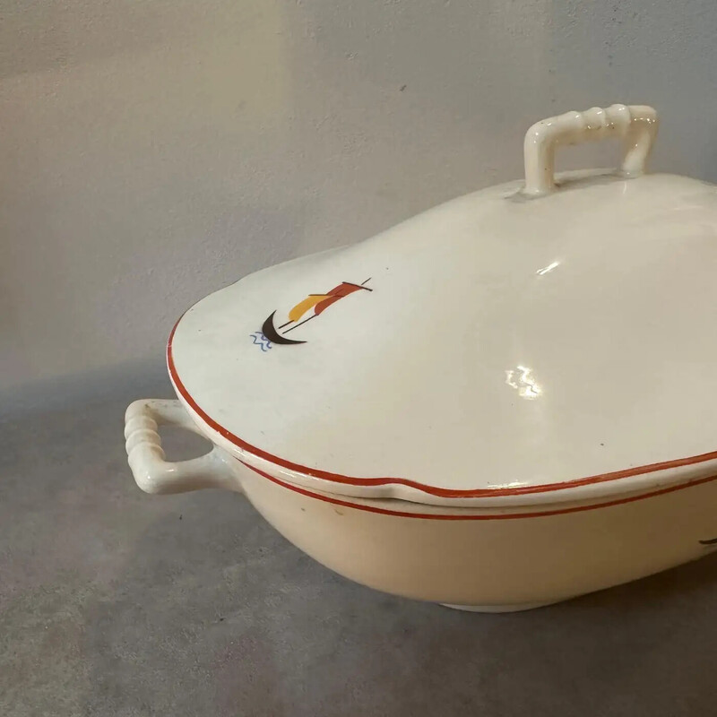 Vintage Art Deco ceramic tureen by Gio Ponti for S.C. Richard, 1935