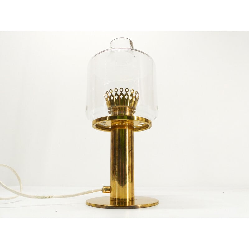 Vintage lamp in gilded brass and translucent glass by Hans-Agne Jakobsson, 1960