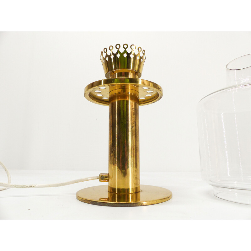 Vintage lamp in gilded brass and translucent glass by Hans-Agne Jakobsson, 1960