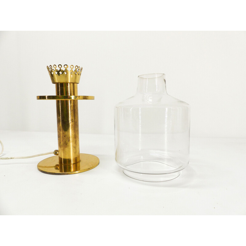 Vintage lamp in gilded brass and translucent glass by Hans-Agne Jakobsson, 1960