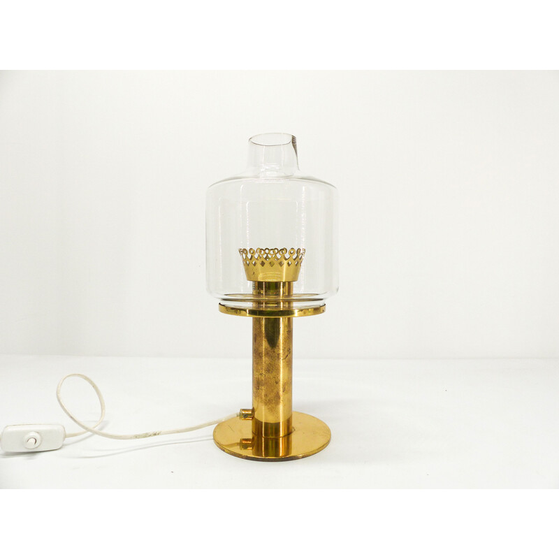 Lampe vintage en laiton doré et verre translucide par Hans-Agne Jakobsson, 1960