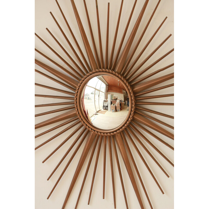 Vintage-Spiegel Chaty Vallauris in Form einer Sonne