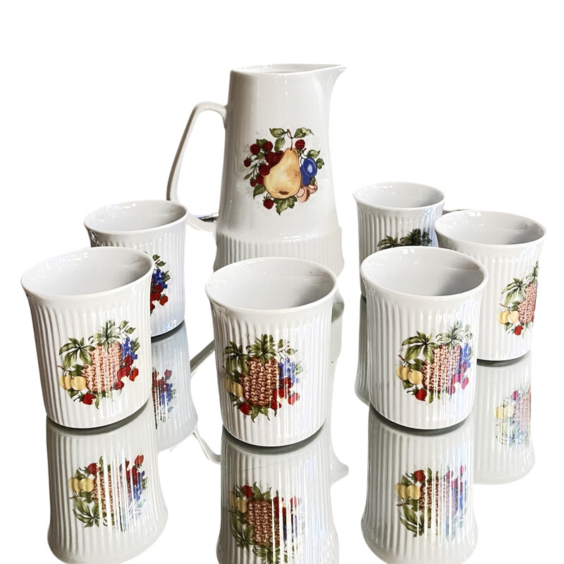 Vintage porcelain cold drinks service for Veb Kunstporzellan Ilmenau, Germany 1970