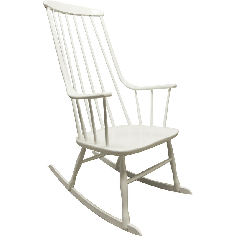 Vintage Grandessa rocking chair in ash wood by Lena Larsson for Nesto, Sweden 1960