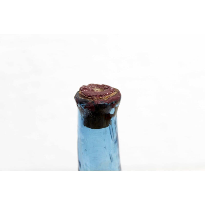Botella vintage en vidrio soplado y metal de Felipe Derflingher, 1960