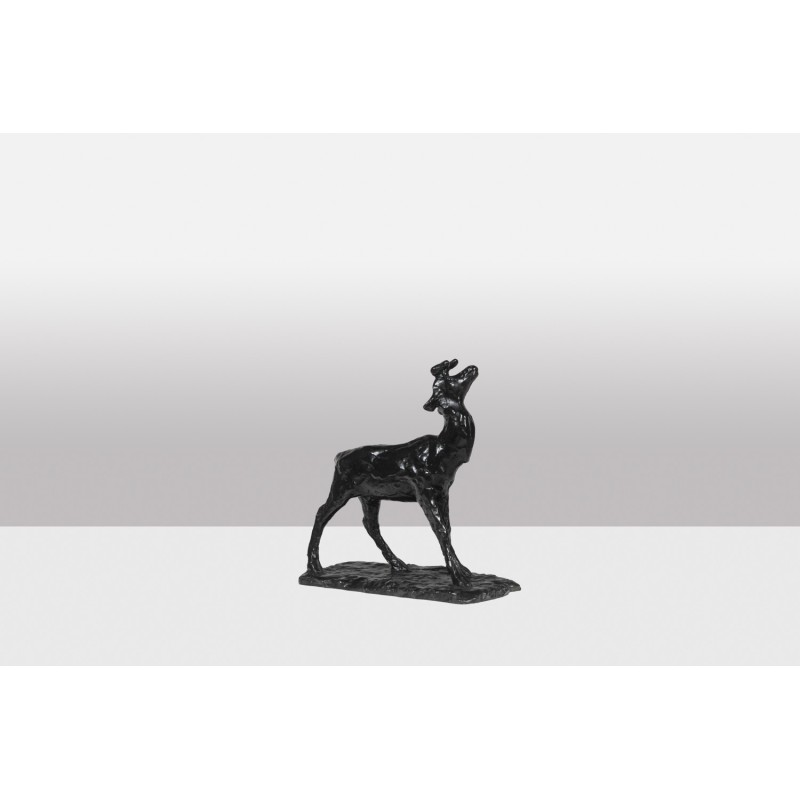 Vintage “Deer Belling” bronze sculpture by François Pompon for Atelier Valsuani, 2006