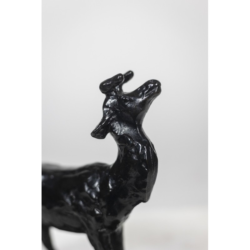 Vintage “Deer Belling” bronze sculpture by François Pompon for Atelier Valsuani, 2006