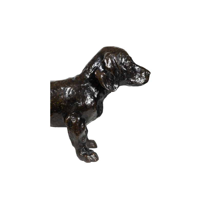 Sculpture vintage "Chien Basset Toc" en bronze par François Pompon pour Atelier Valsuani, 2006