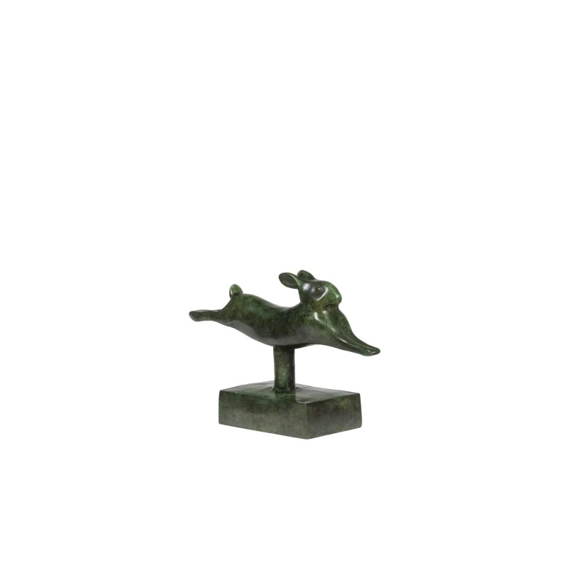 Vintage-Skulptur "Laufendes Kaninchen" aus Bronze und Gusseisen von François Pompon für Atelier Valsuani, 2006