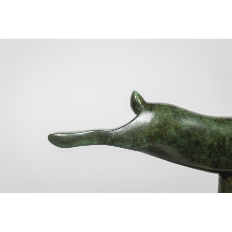 Vintage-Skulptur "Laufendes Kaninchen" aus Bronze und Gusseisen von François Pompon für Atelier Valsuani, 2006