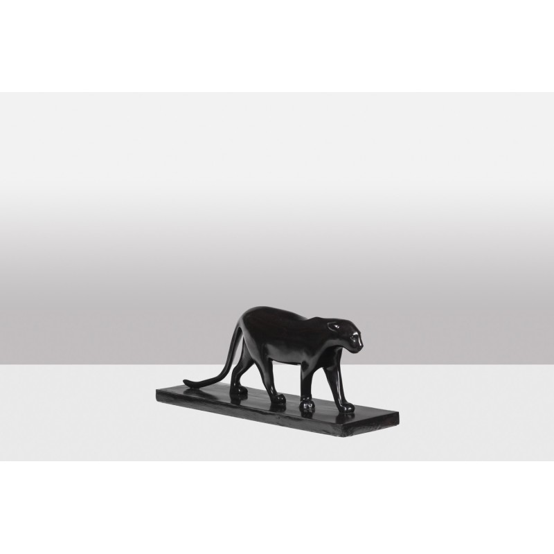 Vintage “Black Panther” sculpture in bronze and cast iron by François Pompon for Atelier Valsuani, 2006