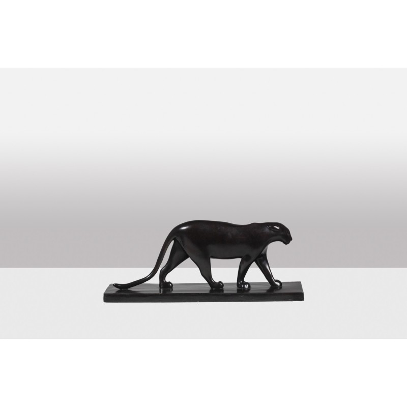 Vintage-Skulptur "Schwarzer Panther" aus Bronze und Gusseisen von François Pompon für Atelier Valsuani, 2006