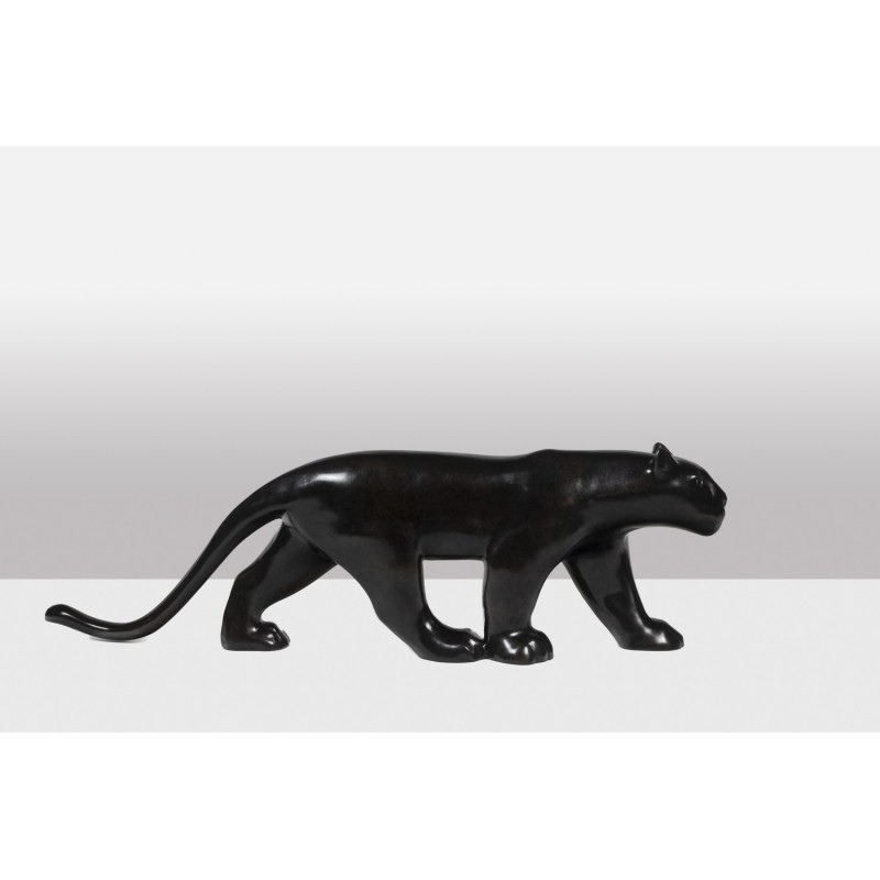 Vintage bronze sculpture “Large black panther” by François Pompon, 2006