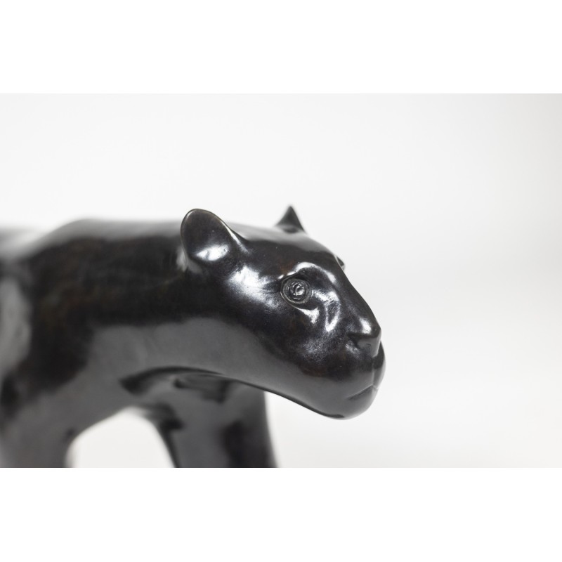 Vintage-Skulptur "Großer schwarzer Panther" aus Bronze von François Pompon, 2006